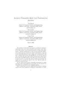 Incentive compatible multi unit combinatorial auct