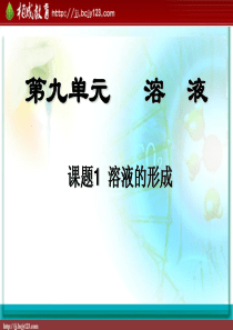 人教版九年级化学下册第9单元《溶液-溶液的形成》课件