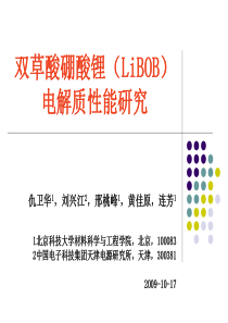 双草酸硼酸锂(LiBOB)电解质性能研究