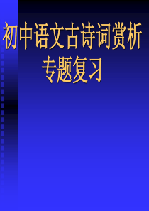 中考语文复习ppt课件：古诗词鉴赏