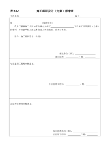 表B1-3  施工组织设计(方案)报审表