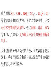 物质的检验鉴别与除杂共存专题复习