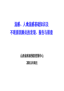 流感、人禽流感基础知识及不明原因肺炎的发现、报告与排查