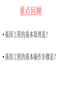 基因工程第三四节基因工程的前景和蛋白质工程(课时不足合并版)