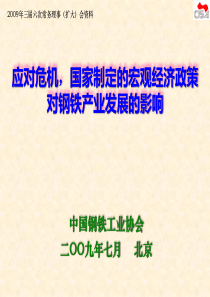 应对危机的经济政策对钢铁工业发展的影响