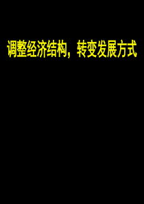 专题2：优化调整产业结构,转变经济发展方式