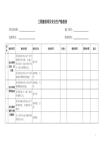 工程建设项目安全检查表