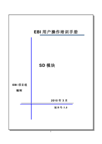 EBI用户操作培训手册(SD)最新