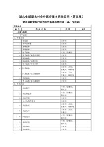 湖北省新农合用药目录（第三版）