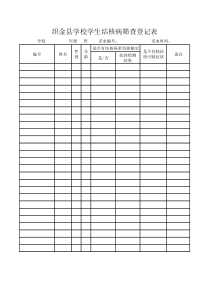 结核病防控筛查登记表(样表)