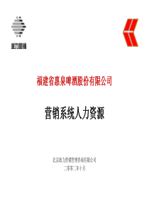 派力营销-福建省惠泉啤酒股份有限公司营销系统人力资源