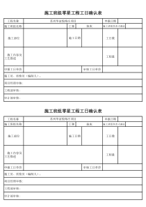 施工班组零星工程工日确认表