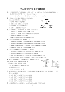 光合作用和呼吸作用题练习题及答案