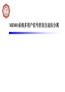 MIMO系统多用户信号的盲自适应分离