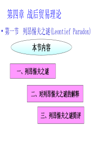 第四章 战后贸易理论