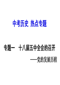 2016中考历史二轮总复习课件热点专题突破专题一十八届五中全会的召开