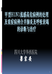 甲型H1N1流感诊疗方案