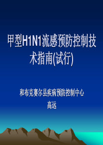 甲型H1N1流感预防控制技术指南(试行)