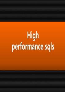 high performance sqls资料