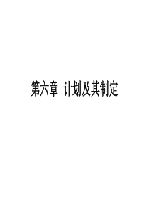 管理学原理, 第六章计划及其制定