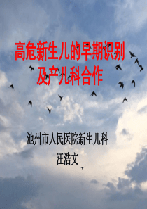 高危新生儿的早期识别及产儿科合作-汪浩文