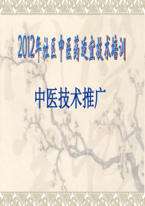 社区中医药适宜技术培训(刮痧、罐、灸、耳穴)