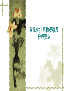 常见化疗药物观察及护理要点   徐静