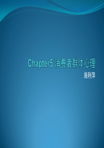 Chapter5 消费者群体心理