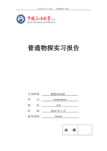 中国石油大学(华东) 普通物探实习报告