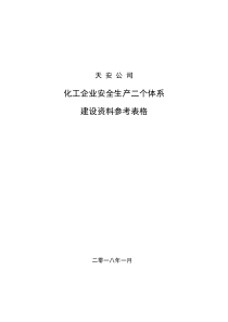 化工企业安全生产双体系表格大全档