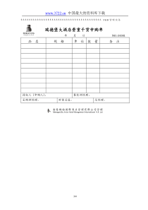 瑞德堡大酒店贵重干货申购单