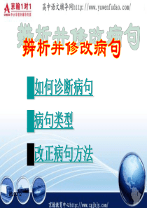 高考语文复习课件：辨析并修改病句