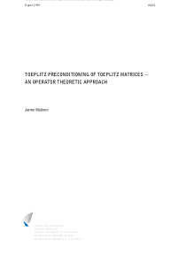 TOEPLITZ PRECONDITIONING OF TOEPLITZ MATRICES ― AN