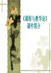 课程与教学论