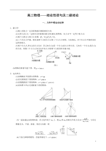 高中物理二级结论(最新整理)