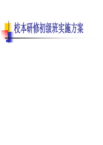 校本研修初级班实施方案