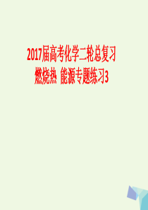 2017届高考化学二轮总复习专题练习3燃烧热课件