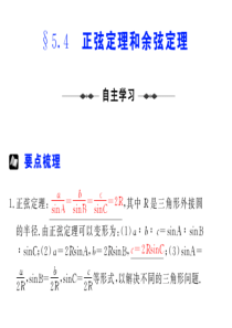 【步步高高考数学总复习】§  5.4  正弦定理和余弦定理