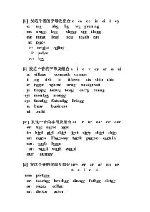 英语中48个音标对应的字母组合