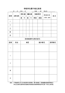 学校学生晨午检记录表