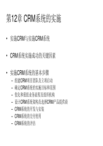 CRM系统的实施