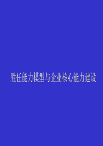 胜任能力模型与企业核心能力建设汇总