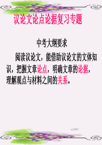 议论文论点论据复习专题