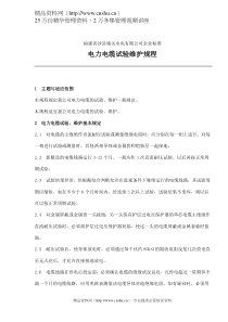 福建省沙XX关水电有限公司企业标准-电力电缆试验维护规程(doc 8)