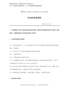 福建省沙县XX水电有限公司企业制度-电动机检修规程(doc 19)