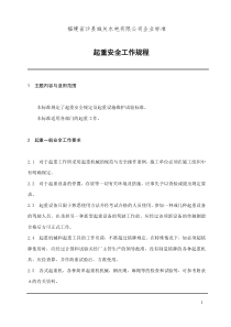 福建省沙县XX水电有限公司企业标准起重安全工作规程(doc 24)