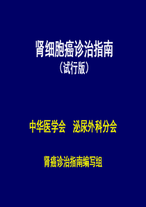 肾细胞癌诊治指南马建辉