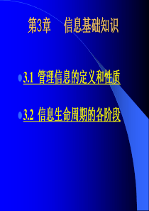 第3章信息基础知识(管理信息系统-山东大学张志平)