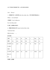 2017深圳五年级英语下册1--6单元知识点