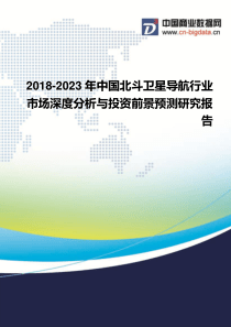 2018-2023年中国北斗卫星导航行业市场深度分析与投资前景预测研究报告-行业发展现状及趋势预测